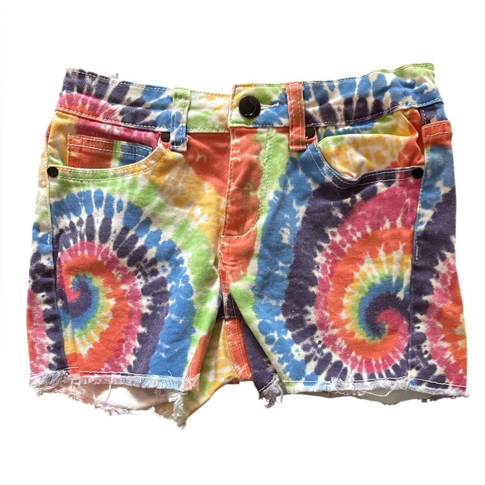 Joe's Jeans Kids Girls Size 10 Multicolor Tie-Dye Jean Shorts Summer Beach Boho